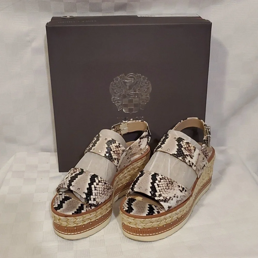 Vince Camuto Marsa Snakeskin Platform Espadrille Sandals